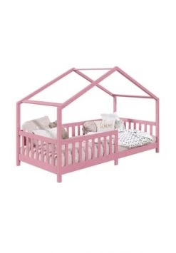 IDIMEX Hausbett LISAN In 90 X 200 Aus Massiver Kiefer In Natur Gesamt: Länge 200cm, Breite 90cm, Höhe 138cm