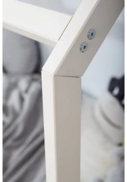 TiCAA Kinderbett Hausbett "Lina" Mit Schubkästen 90x200 Cm Kiefer Weiß Gesamt: Länge 97cm, Breite 203cm, Höhe 166cm -babyausstattung Shop unnamed file 722