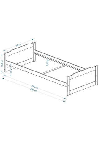 IDIMEX Funktionsbett 90x200 Cm Weiß Lackiert FRITZ Gesamt: Länge 200cm, Breite 90cm, Höhe 49cm 4 IDIMEX Funktionsbett 90x200 Cm Weiß Lackiert FRITZ Gesamt: Länge 200cm, Breite 90cm, Höhe 49cm - Image 2