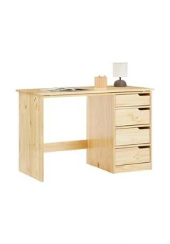 IDIMEX Kinderschreibtisch, Kiefer Massiv, Neigungsverstellbar EMMA Gesamt: Breite 114cm, Höhe 76cm, Tiefe 55cm