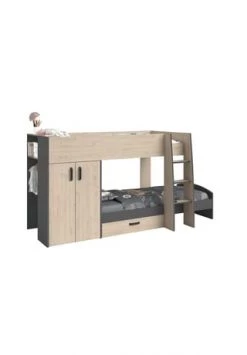 Parisot Etagenbett Stim 2 - Mit Kleiderschrank Und Schubkasten Gesamt: Länge 280cm, Breite 280cm, Höhe 142cm, Tiefe 119cm