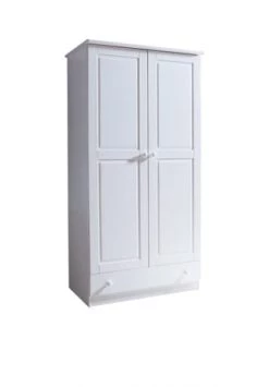 TiCAA Kleiderschrank 2-türig Moritz Kiefer Massiv Gesamt: Länge 56cm, Breite 96cm, Höhe 187cm, Tiefe 56cm