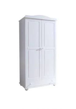 TiCAA Kleiderschrank 2-türig Adam Kiefer Massiv Gesamt: Länge 56cm, Breite 96cm, Höhe 195cm, Tiefe 56cm