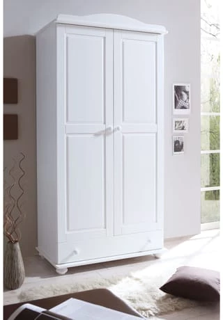 TiCAA Kleiderschrank 2-türig Adam Kiefer Massiv Gesamt: Länge 56cm, Breite 96cm, Höhe 195cm, Tiefe 56cm 4 TiCAA Kleiderschrank 2-türig Adam Kiefer Massiv Gesamt: Länge 56cm, Breite 96cm, Höhe 195cm, Tiefe 56cm - Image 2